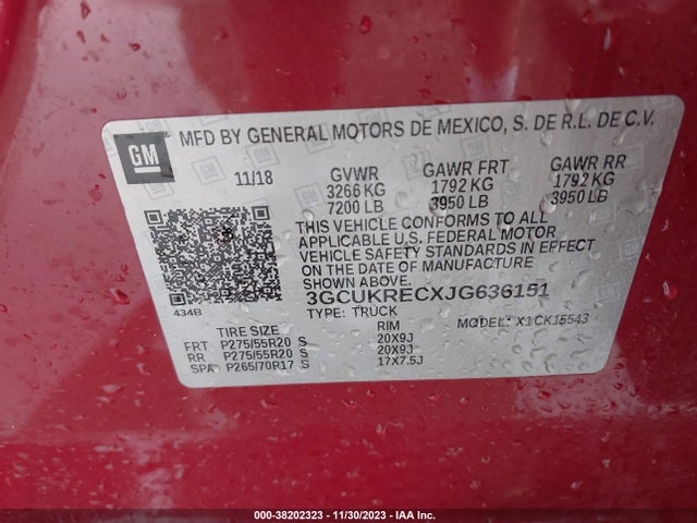 Chevrolet Silverado 1500 2lt 2018 3GCUKRECXJG636151 Image 9