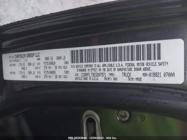 2014 RAM 1500 BIG HORN VIN: 1C6RR7LT9ES207971