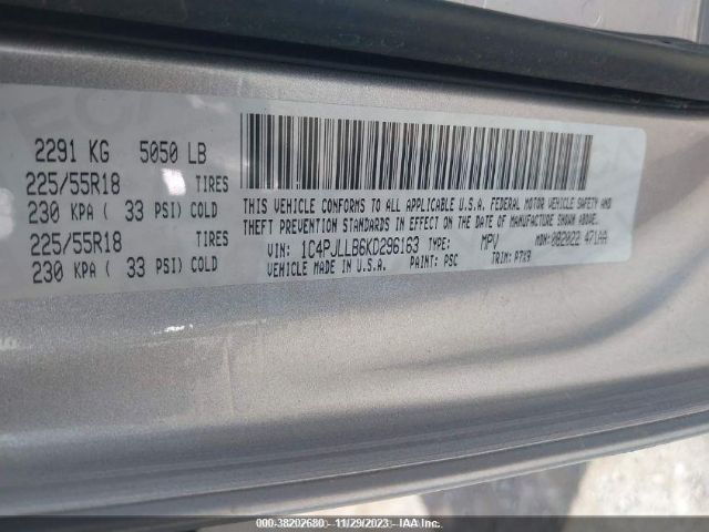 1C4PJLLB6KD296163 Jeep Cherokee Altitude Fwd
