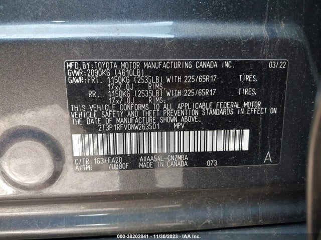 Toyota Rav4 Xle 2022 2T3P1RFV0NW263501 Image 9