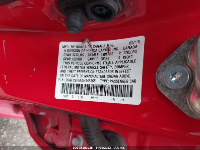 2HGFC2F54GH546565 Honda Civic Lx
