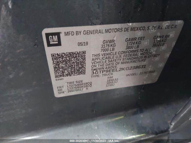 3GTP9EEL2KG238631 GMC Sierra 1500 At4