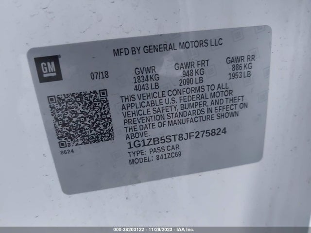 Chevrolet Malibu 1ls 2018 1G1ZB5ST8JF275824 Image 9