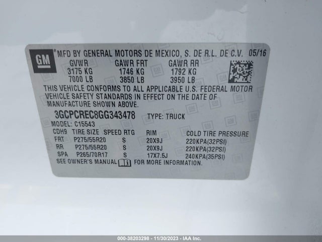 Chevrolet Silverado 1500 1lt 2016 3GCPCREC8GG343478 Image 9