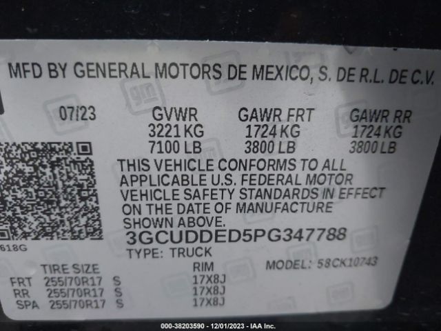 3GCUDDED5PG347788 Chevrolet Silverado 1500 4wd  Standard Bed Lt