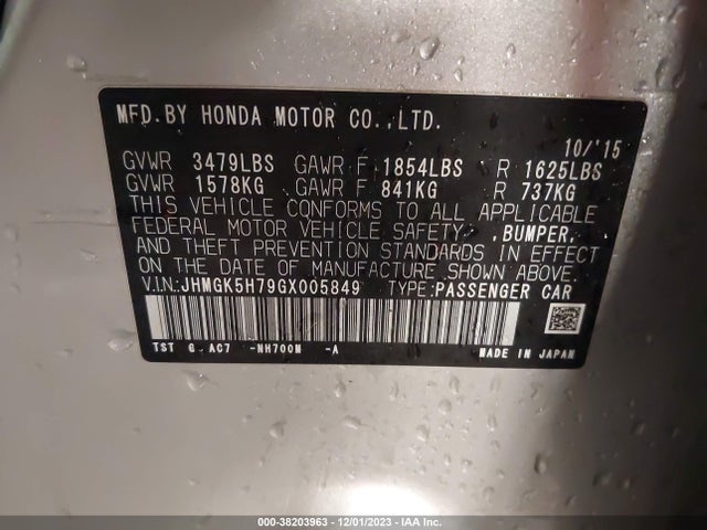 Honda FIT EX 2016 JHMGK5H79GX005849 Image 9