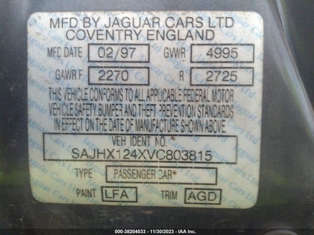 1997 JAGUAR XJ SAJHX124XVC803815 Photo 8