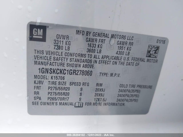 Chevrolet Tahoe Ltz 2016 1GNSKCKC1GR278060 Image 9