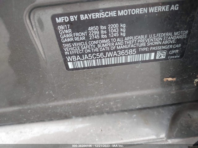 BMW 530I 2018 WBAJA5C56JWA36585 Image 9