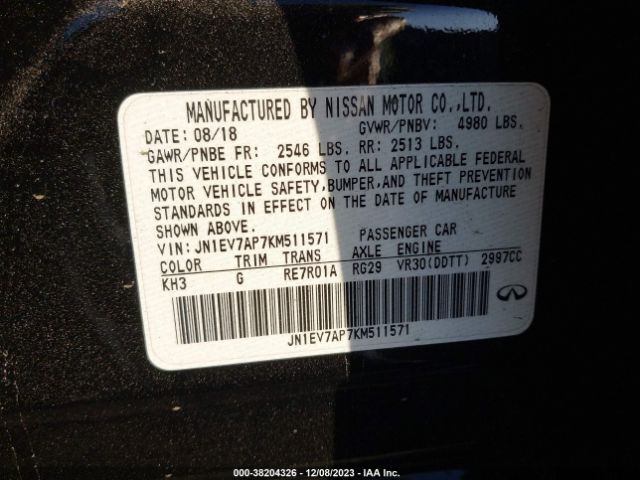 JN1EV7AP7KM511571 Infiniti Q50 3.0t Luxe