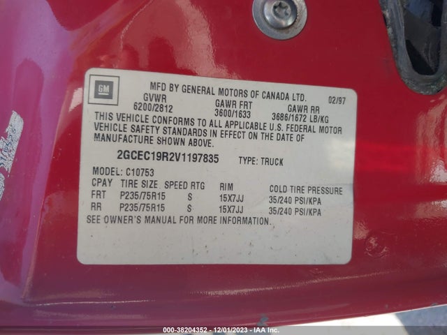 1997 CHEVROLET C/K 1500 2GCEC19R2V1197835 Photo 8