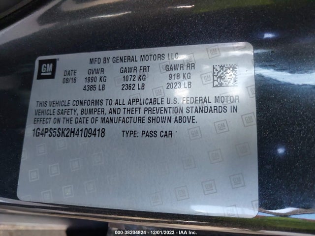 1G4PS5SK2H4109418 Buick Verano Leather Group