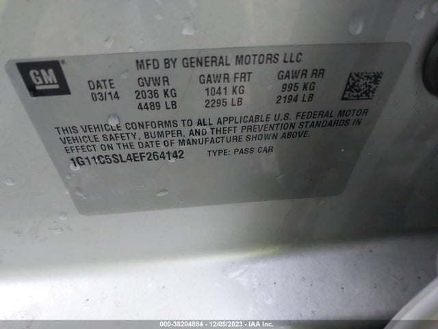 Chevrolet MALIBU 1LT 2014 1G11C5SL4EF264142 Image 9