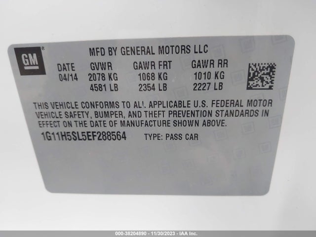 Chevrolet Malibu 1lz 2014 1G11H5SL5EF288564 Image 9