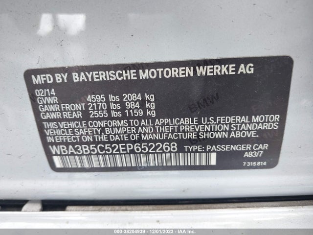 BMW 328i Xdrive 2014 WBA3B5C52EP652268 Image 9