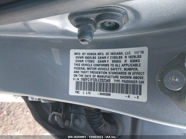 Honda CIVIC EX 2020 19XFC1F33LE202349 Image 9