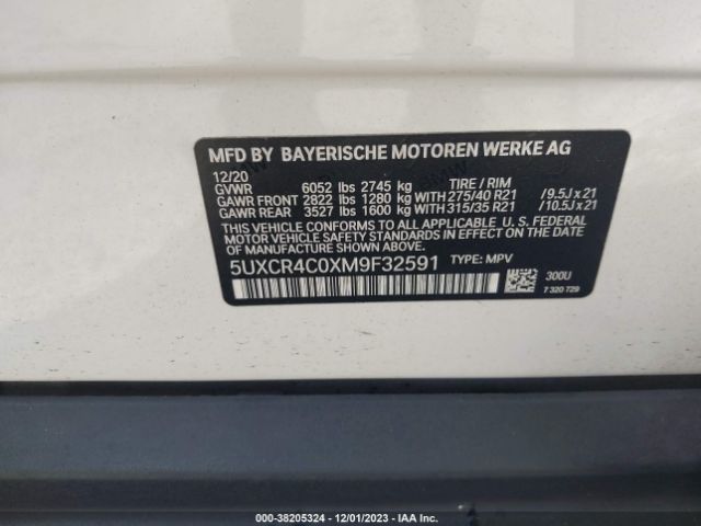 5UXCR4C0XM9F32591 BMW X5 Sdrive40i