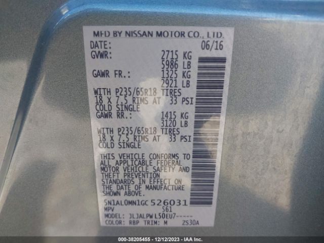 5N1AL0MN1GC526031 Infiniti QX60