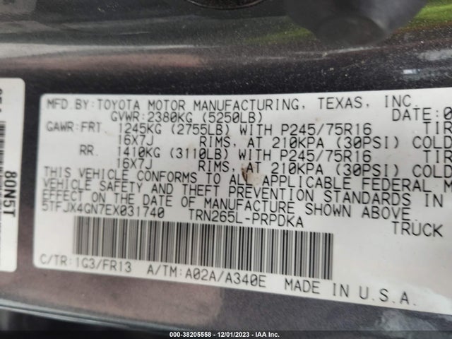 Toyota Tacoma Prerunner 2014 5TFJX4GN7EX031740 Image 9