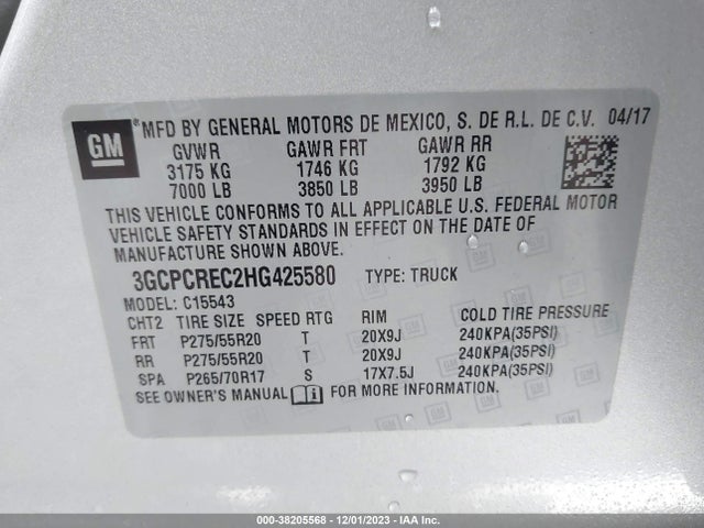 Chevrolet Silverado 1500 1lt 2017 3GCPCREC2HG425580 Image 9