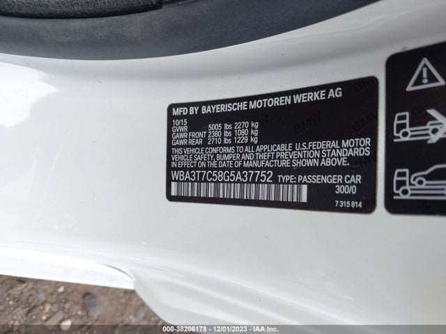BMW 435i Xdrive 2016 WBA3T7C58G5A37752 Image 9