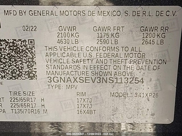 Chevrolet Equinox Awd Ls 2022 3GNAXSEV3NS113254 Image 9