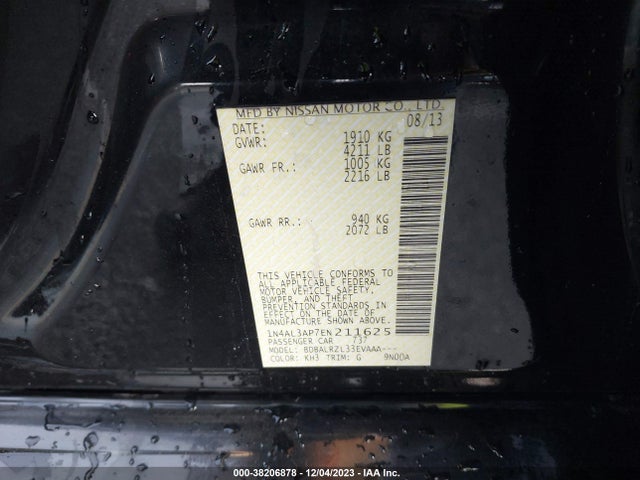 2014 NISSAN ALTIMA 2.5 S VIN: 1N4AL3AP7EN211625