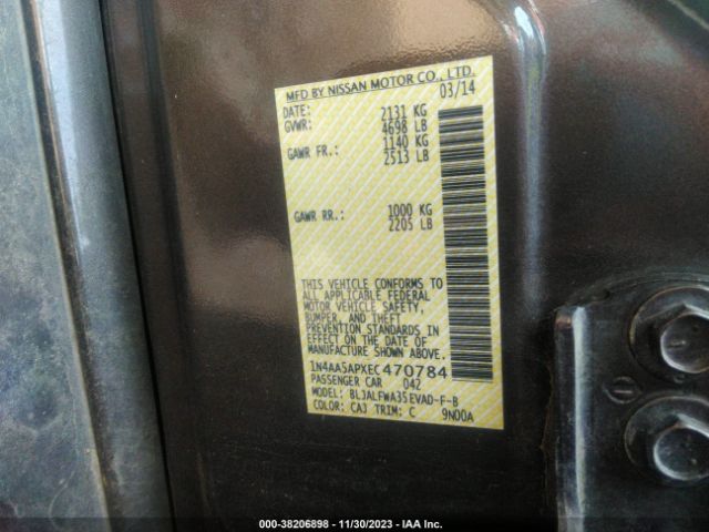 1N4AA5APXEC470784 Nissan Maxima 3.5 Sv