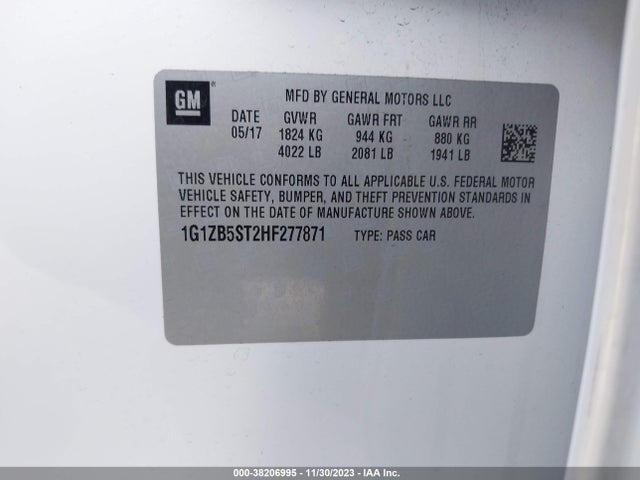 Chevrolet MALIBU LS 2017 1G1ZB5ST2HF277871 Image 9