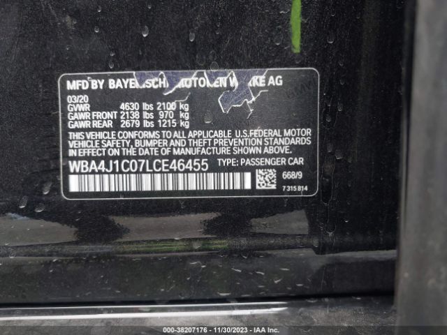 WBA4J1C07LCE46455 BMW 4 Series 430i
