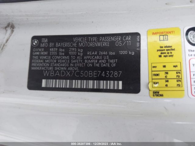 2011 BMW 3 SERIES WBADX7C50BE743287 Photo 8