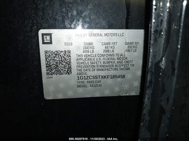 Chevrolet Malibu 1fl 2019 1G1ZC5STXKF185458 Image 9