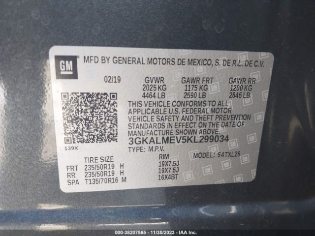 3GKALMEV5KL299034 GMC Terrain Sle