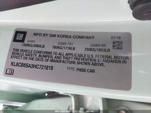 Chevrolet Spark Ls Cvt 2017 KL8CB6SA3HC721819 Image 9