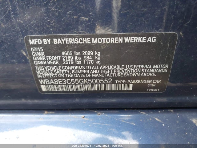 WBA8E3C55GK500552 BMW 328i Xdrive