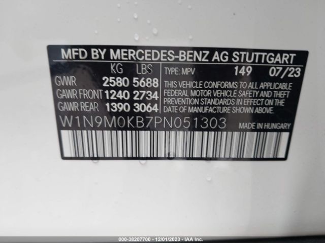 W1N9M0KB7PN051303 Mercedes-Benz Eqb 300 Suv 4matic
