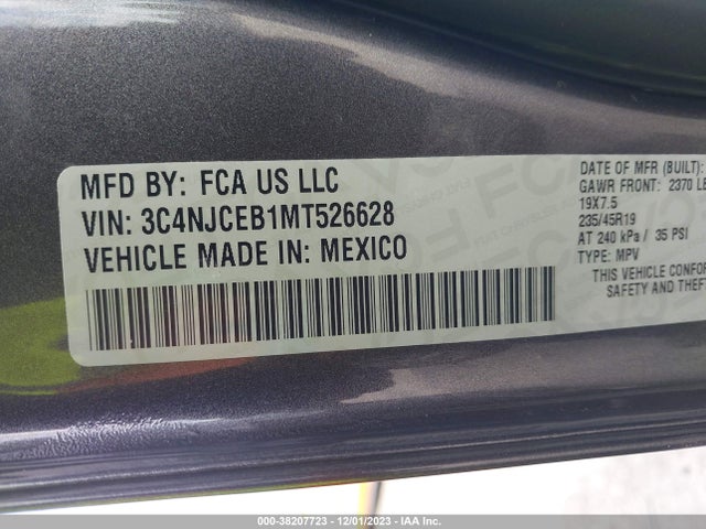 3C4NJCEB1MT526628 Jeep Compass 80th Anniversary Fwd