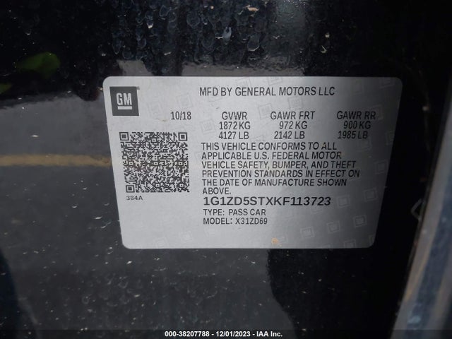 Chevrolet MALIBU LT 2019 1G1ZD5STXKF113723 Image 9