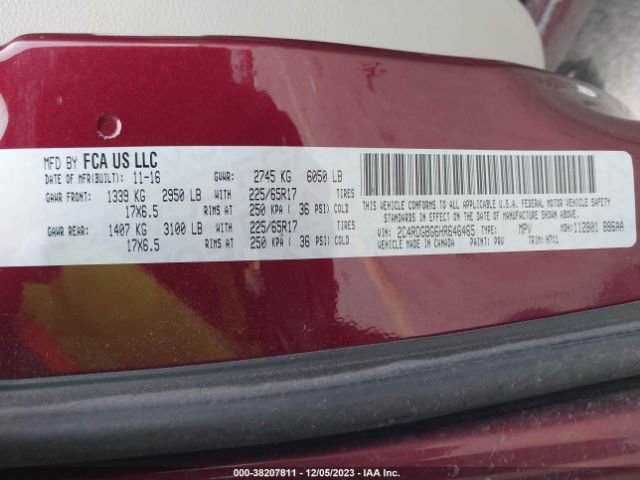 2C4RDGBG6HR646465 Dodge Grand Caravan Se