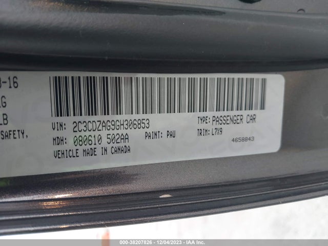 Dodge Challenger Sxt 2016 2C3CDZAG9GH306853 Image 9
