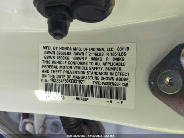 19XZE4F50KE031021 Honda INSIGHT EX