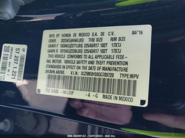 3CZRM3H59GG709720 Honda CR-V EX