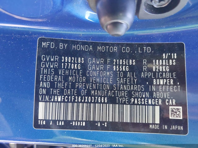 Honda Civic Ex-t 2018 JHMFC1F36JX037666 Image 9