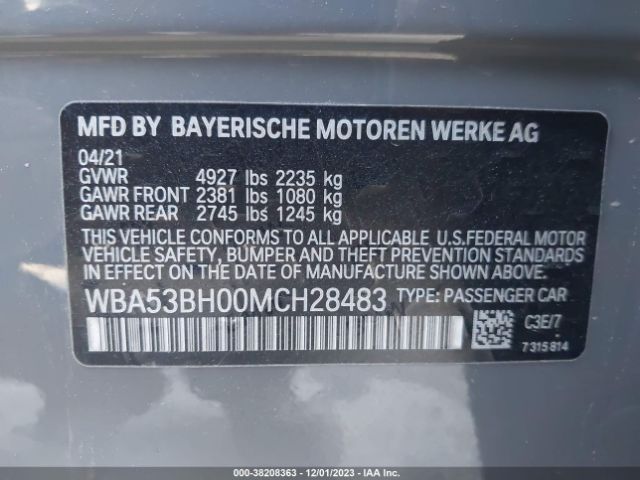 WBA53BH00MCH28483 BMW 5 Series 530i