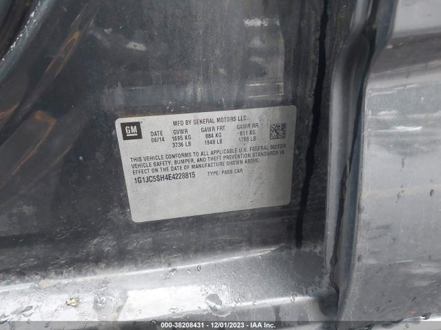 Chevrolet Sonic Lt Auto 2014 1G1JC5SH4E4228815 Image 9