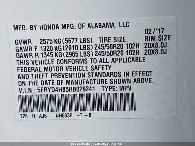 Acura Mdx W/advance Package 2017 5FRYD4H85HB029241 Image 9
