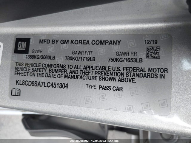 Chevrolet Spark Fwd 1lt Automatic 2020 KL8CD6SA7LC451304 Image 9