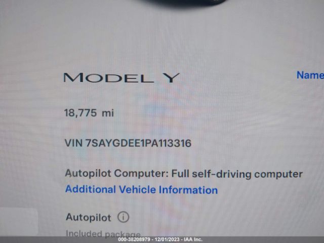2023 TESLA MODEL Y 7SAYGDEE1PA113316 Photo 6