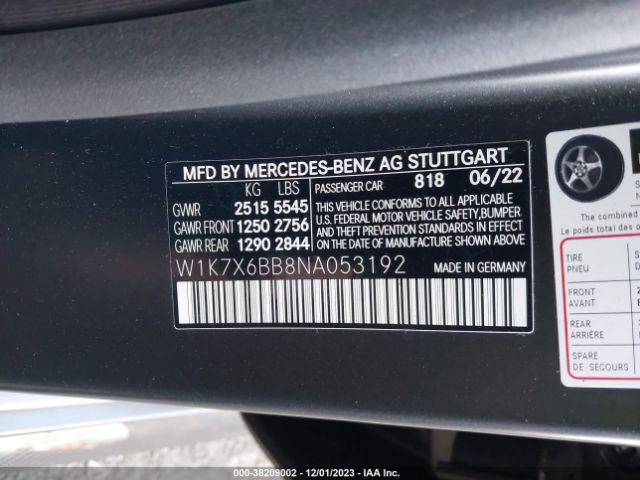 2022 MERCEDES-BENZ AMG GT 53 4-DOOR W1K7X6BB8NA053192 Photo 8