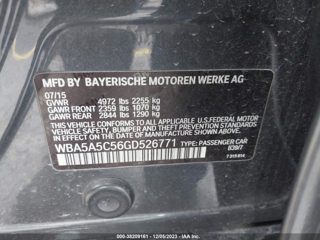BMW 528I 2016 WBA5A5C56GD526771 Image 9